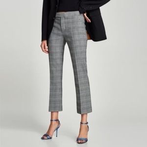 Zara plaid kick flare pants